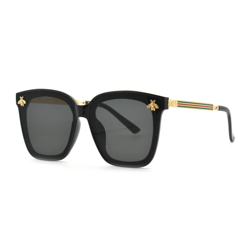 Retro Square Sunglasses Brand Designer Bee Metal Gucci Sunglasses Bee