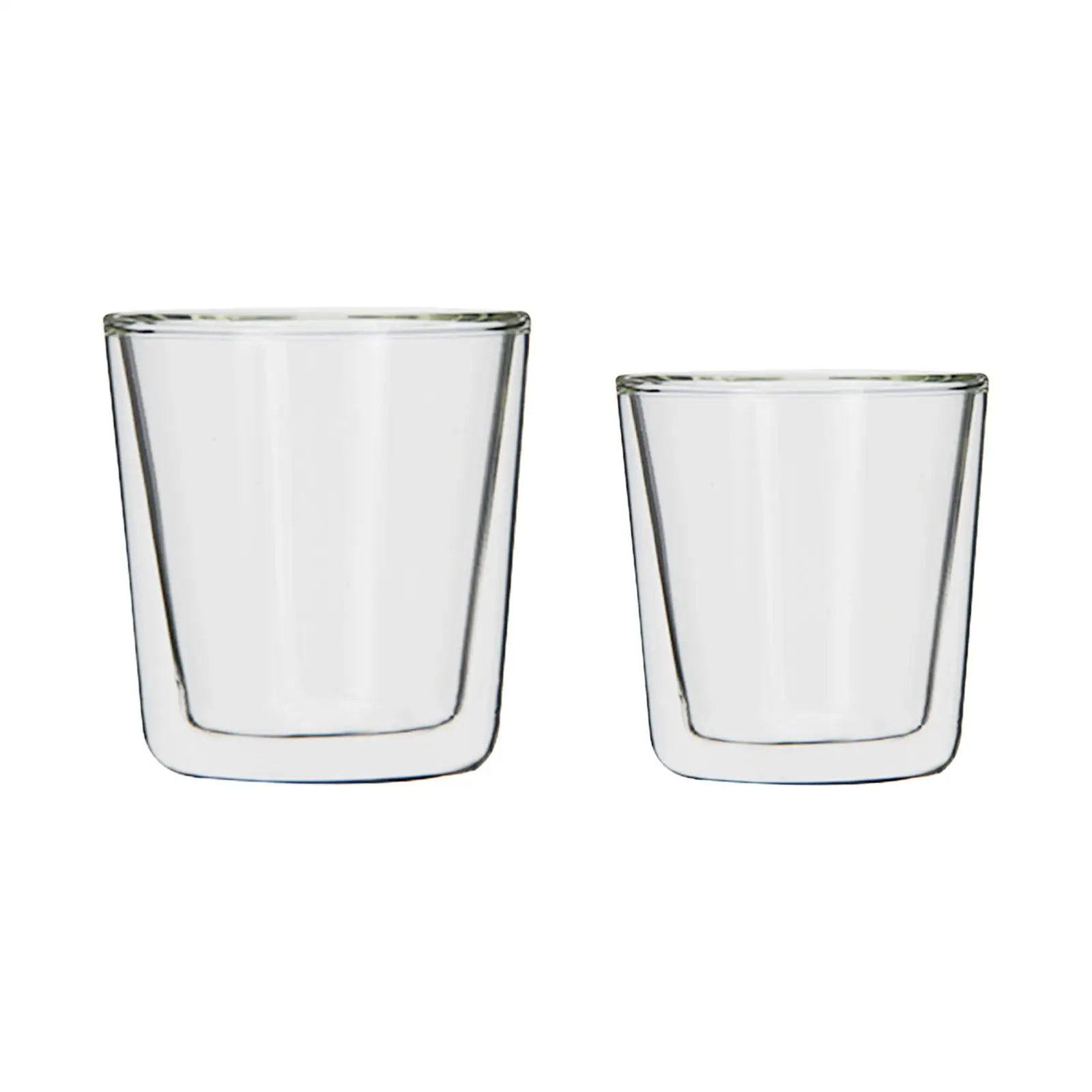 Double Walled Clear Heat Resistant Coffee Cups for Latte Espresso Beverage