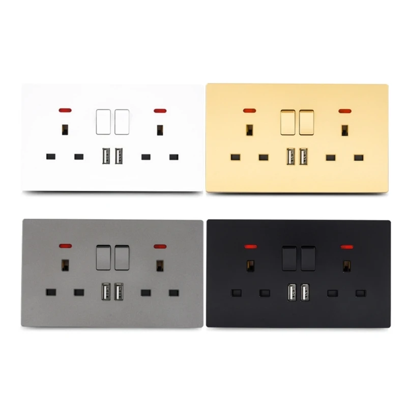 

Sleeks Designs Double USB Wall with Multiple Ports UK Standard Convenient Charging Solution USB Wall Adapter