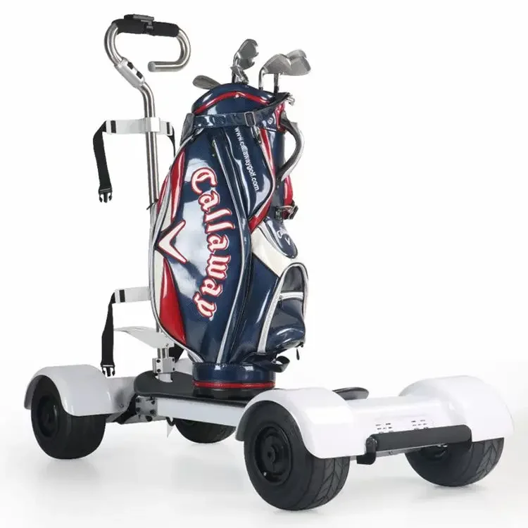 Factory Direct Sale New Skateboard Body-Turning Electric Golf Trolley Cart with Bag High Quality Golf Trolleys