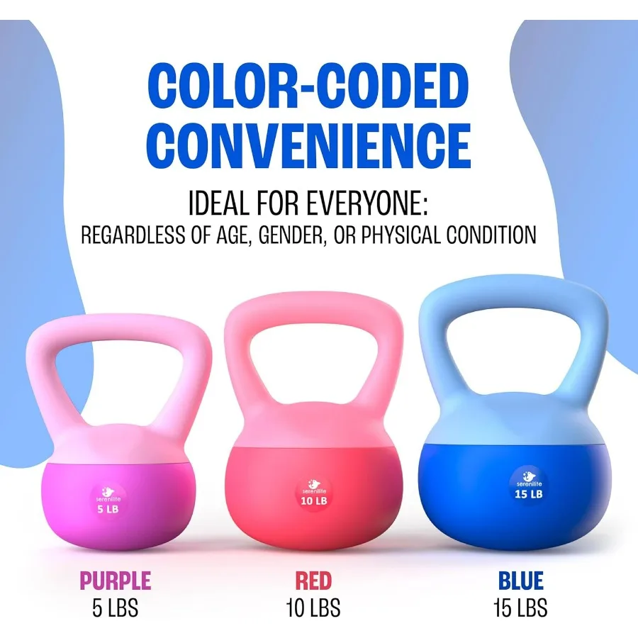 Soft Kettlebells, Kettlebell Sets, Kettle Bell Sets for Women & Men, Safe Strength Training Kettlebells, Kettlebell Weights for