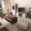 TV Stand for 65 Inch TV, Entertainment Center with Storage Cabinets and Sliding Barn Doors, Mid Century Modern Media TV Table 6