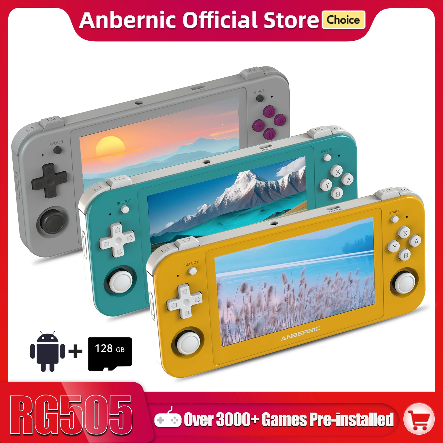 ANBERNIC RG505 ハンドヘルドゲームコンソール Android 12 Unisoc