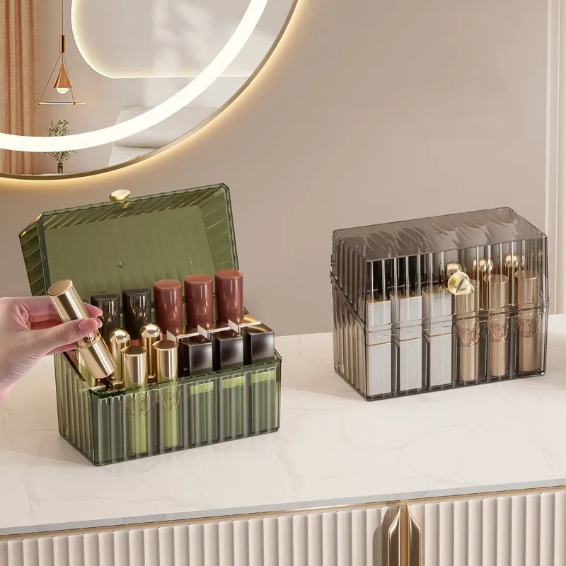 Acrylic Lipstick Organizer Box Makeup Brushes Holder Dustproof Cosmetic Skincare Eyeshadow Palette Home Desktop Storage Case 2