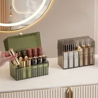 Acrylic Lipstick Organizer Box Makeup Brushes Holder Dustproof Cosmetic Skincare Eyeshadow Palette Home Desktop Storage Case 2