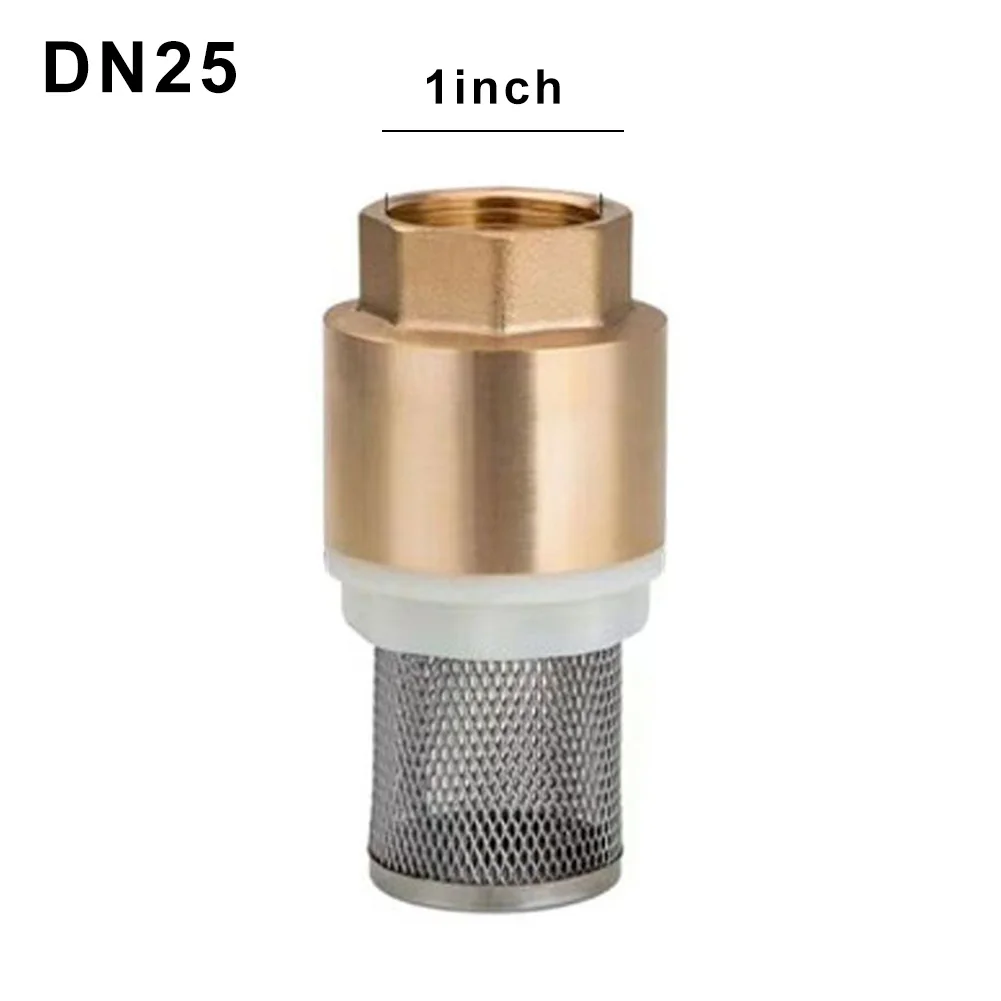 รูปสินค้า 1 นิ้ว BSP ด้ายภายในวาล์วเท้าทองเหลือง DN25 พร้อมวาล์วตรวจสอบตะกร้าสแตนเลสตะกร้าดูดสําหรับปั๊มน้ําประปา