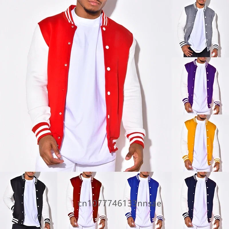 New Arrival Long Sleeve Cotton Top Fashion Logo Single Breasted Casual Bomber Baseball Jacket Loose Cardigan Coat