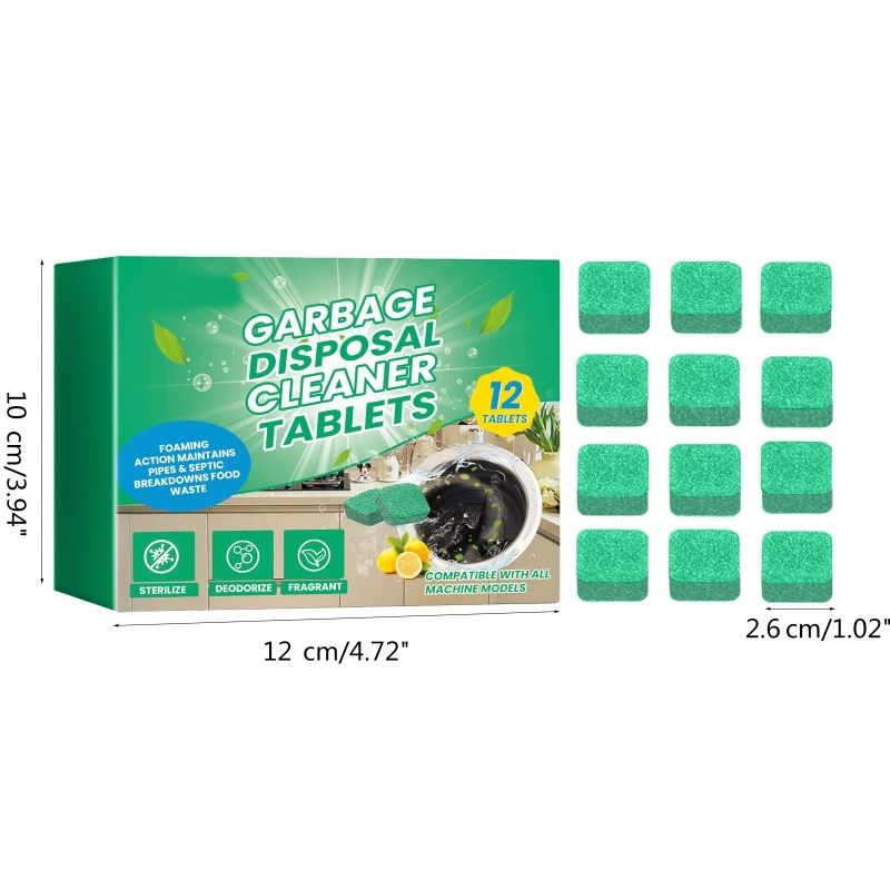 

12pcs Effective Floor Cleaning Tablets for Garbage Disposals Disposal Cleaner