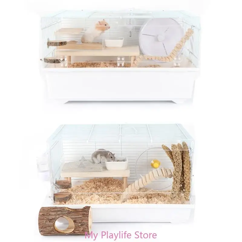 Natural Stand Platform with Pillars for Hamster Chinchilla Gerbil Bird Parrot Small Pets Cage Chew