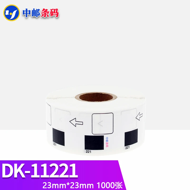 DK-11221 라벨 호환 100 롤, 23x23mm 다이 컷 작업, 브라더 열 프린터 QL-700, 800, 810, 820, 1100/1110 DK-1221