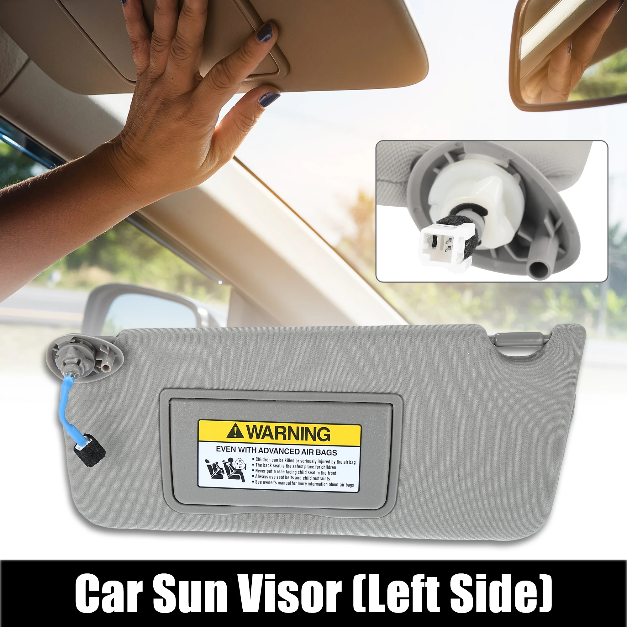 Uxcell Front Left Side Car Sun Visor with Light with Mirror for Honda