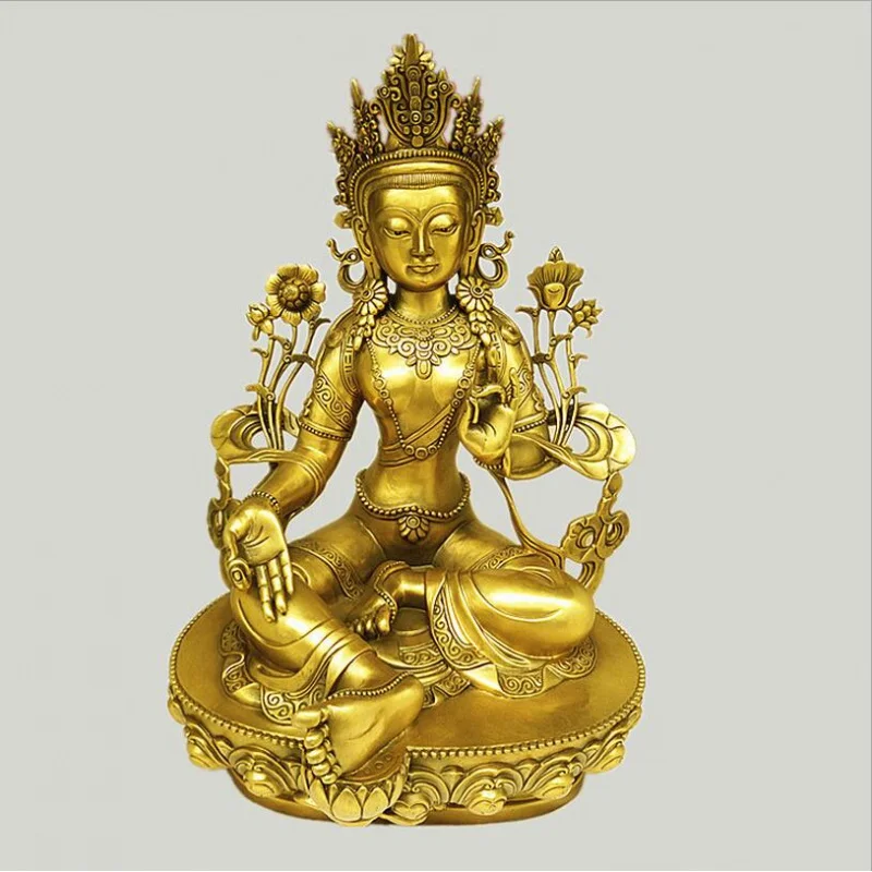 

SUIRONG---2017 701+++46 cm high Green Tara brass Tibetan Buddhist statues activities Home Furnishing orna