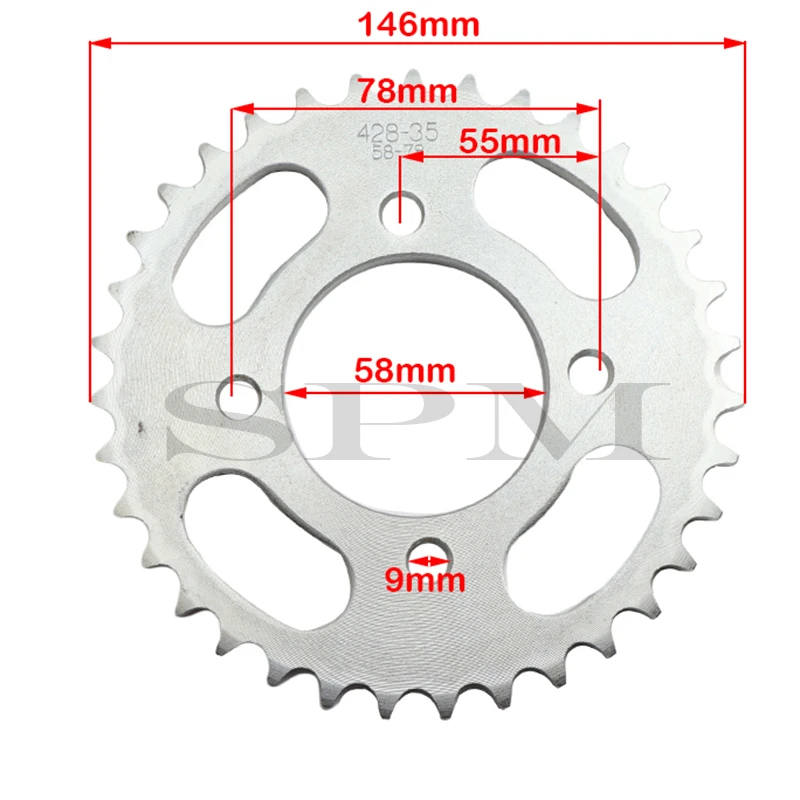 428-35-tooth-35T-58MM-Rear-Chain-Sprocke