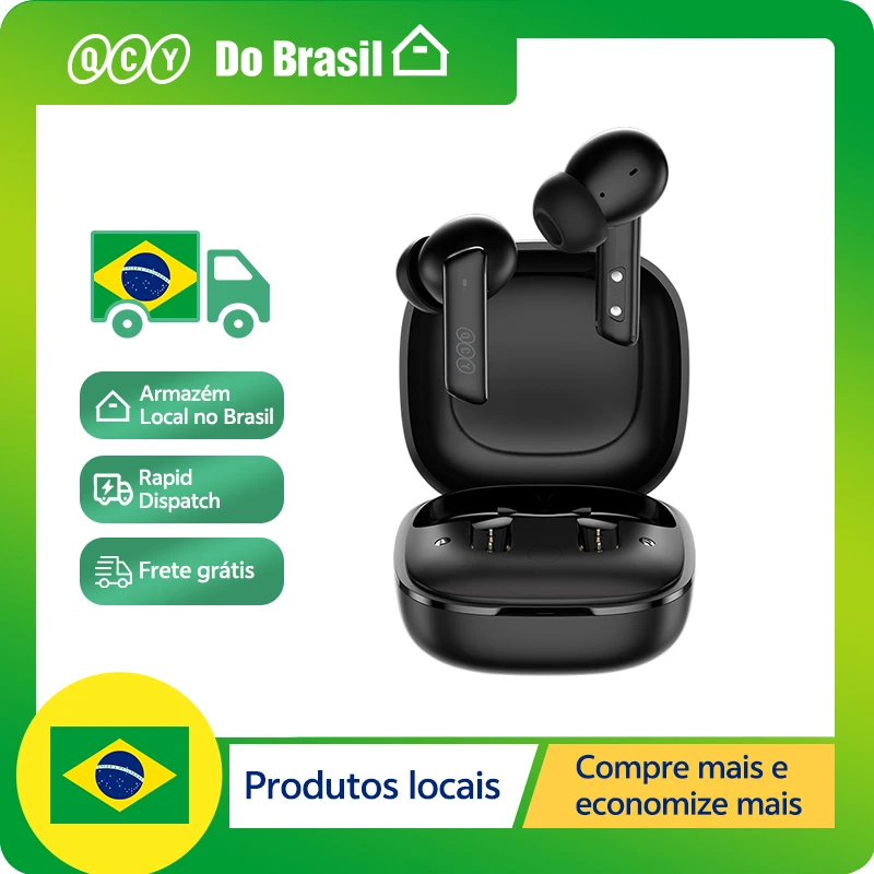 QCY HT05 ANC Wireless TWS Bluetooth 5.2 Earphones 40dB Active Noise Cancellation Headset in-Ear Mics Handfree Phone Earbuds 1
