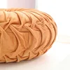 Throw Pillow Hand Sewn Pleated 3D Dutch Velvet Pumpkin Backrest Waist Lumbar Support Cushion Mat For Sofa Bed Floor Office Chair 3
