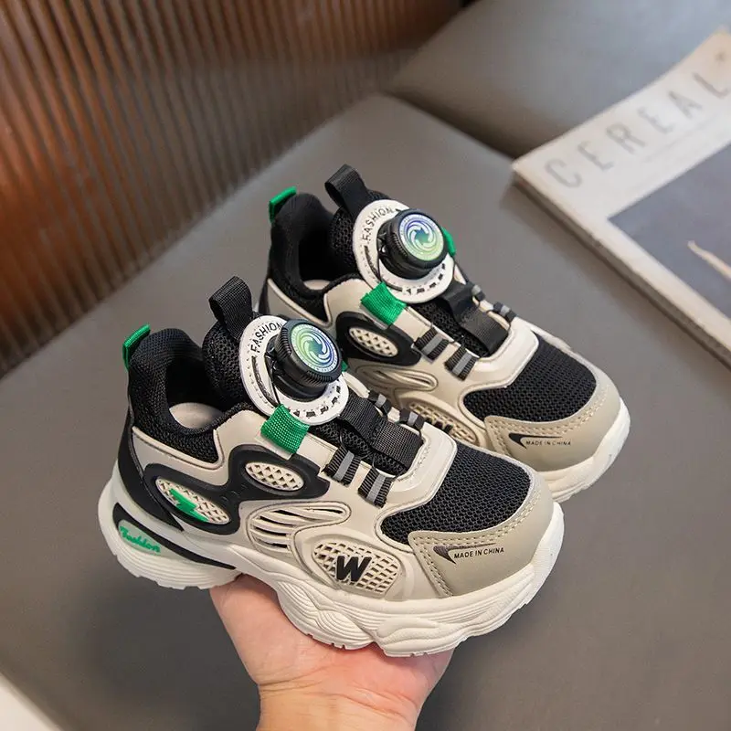 

Boys' shoes spring and fall rotary button children's sneakers breathable elementary school fashion running shoes