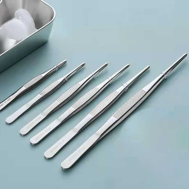 Stainless Multifuctional Steel Elbow Tweezers Aquarium Clip Long Tongs Medical Tweezers Forceps Pet Feeding Tools Non-slip tweezer tool