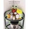 Corner Rack Foldable Corner Shelf Fan-Shaped Corner Storage Rack Steel Shelves 3
