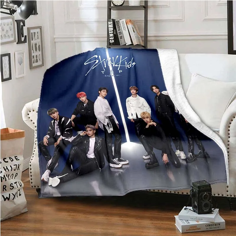 

Kpop Star Stray Kids Throw Blanket Soft Thin Blankets for Beds Sofa Cover Winter Bedding Queen Size Room Decor Fans Gift Picnic