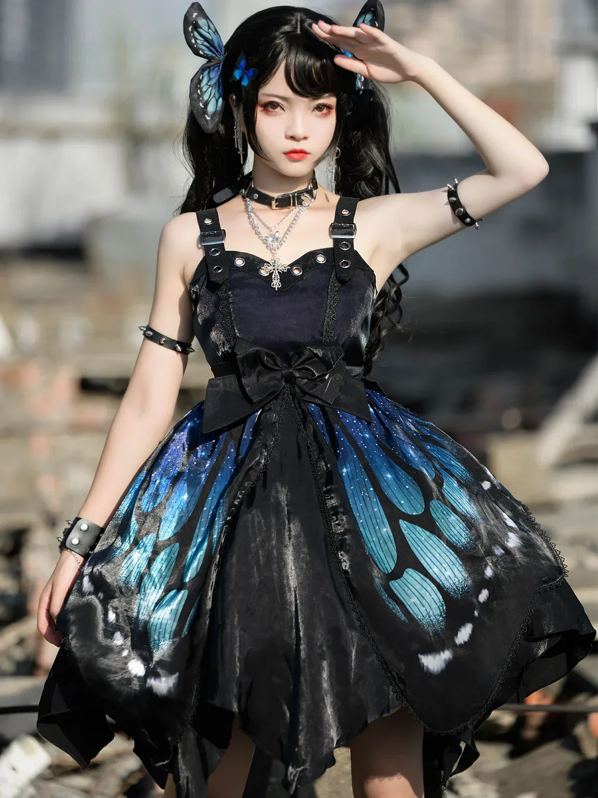 【韓国BAD BLUE バッドブルー】Butterfly Angel Dress Ivory The Ivory Queen Of Angels Gown – Selkie