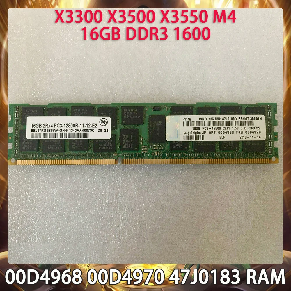 

Server Memory 00D4968 00D4970 47J0183 For IBM X3300 X3500 X3550 M4 16GB DDR3 1600 RAM Works Perfectly Fast Ship High Quality