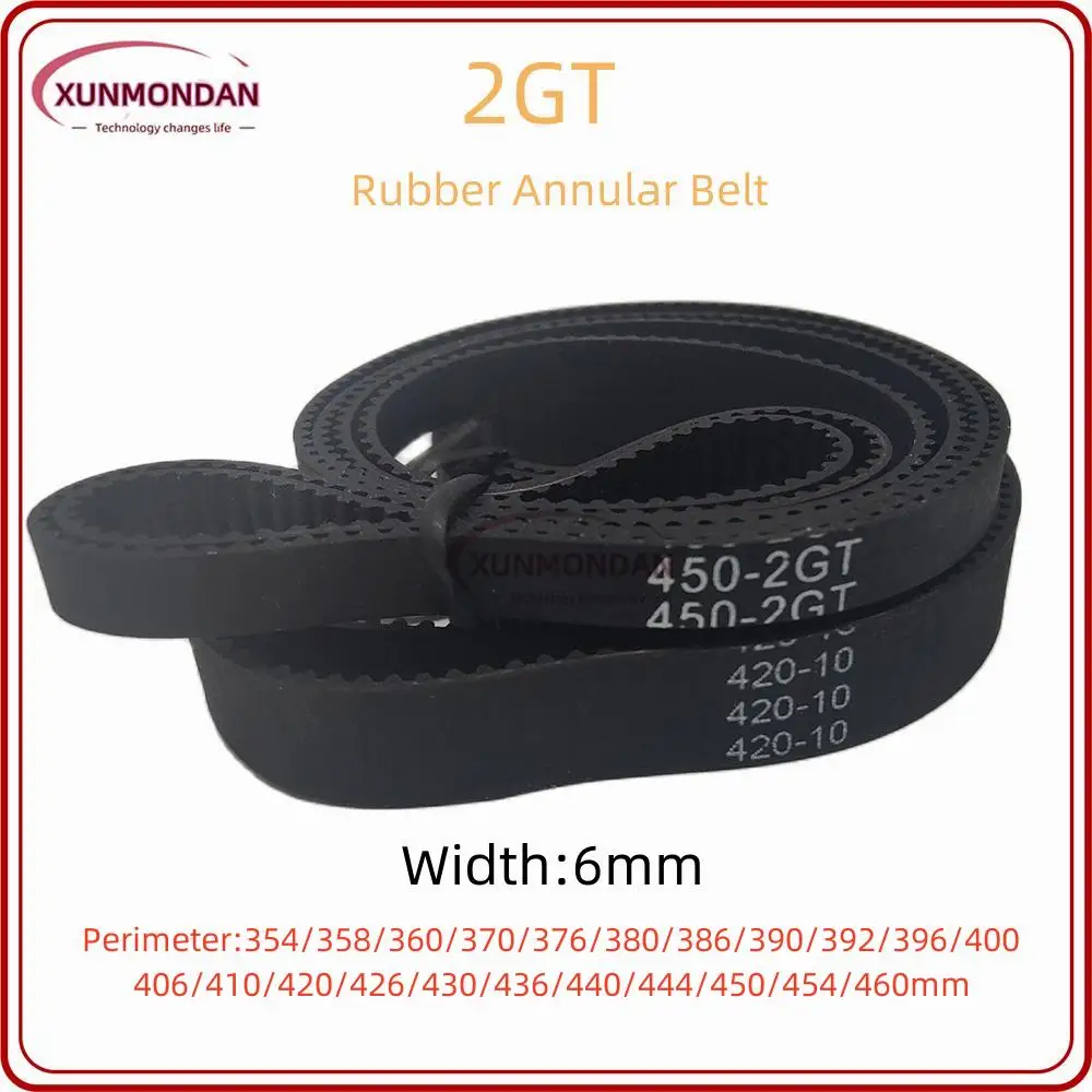 

Xunmondan 2GT/GT2 Timing Belt 354/358/360/370/376/380/386/390/396/400/406/410/420/426/430/436/440/450/454/460mm Belt Width 6mm