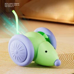 Interactive Rechargeable Electric Mouse Cat Toy with Intelligent Obstacle Avoidance (Green)