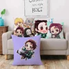 Demon Slayer Kimetsu No Yaiba Pillow Covers Cartoon Sofa Decorative Home Double-sided Printing Short Plush Cute Cushion Cover 2