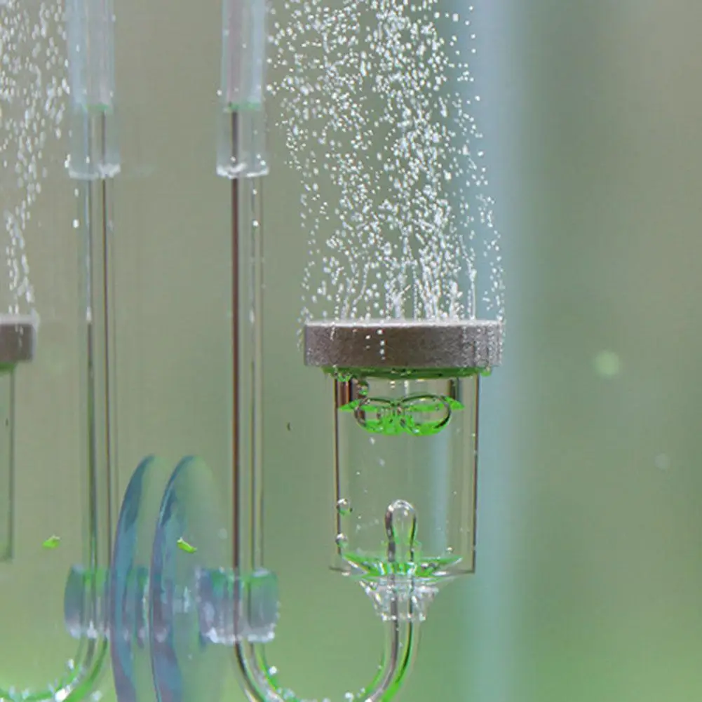 CO2 Regulator U-tubes Transparent Acrylic CO2 Refiner with Suction Cup Mini Diffuser Fish Tank Aquarium