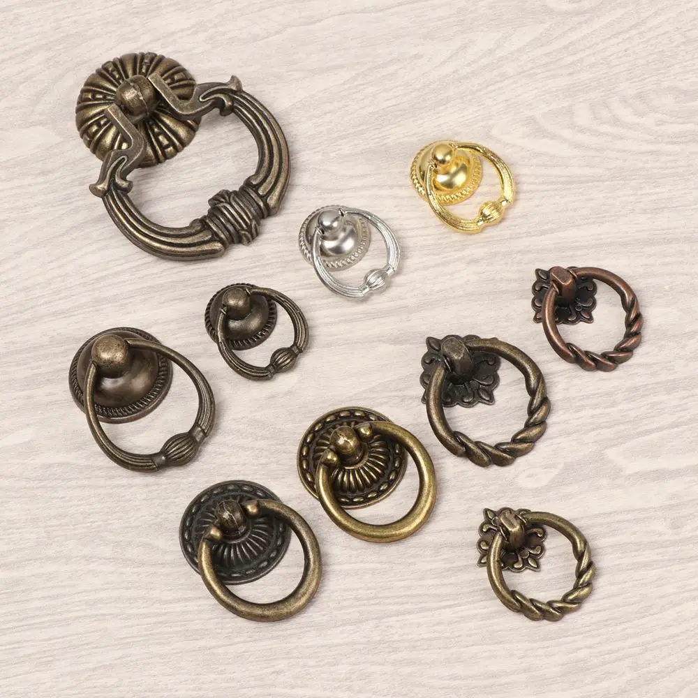 Multi-purpose Cabinet Pull Retro European Style Furniture Knobs Bronze Handles Single Hole Wardrobe Pulls