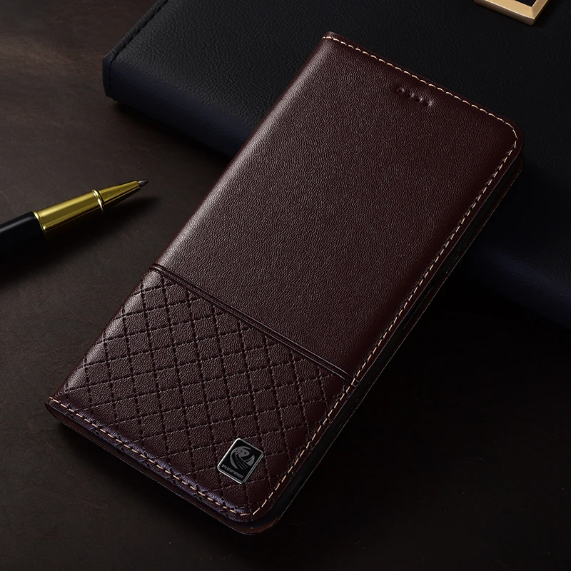 Napa Below Grid Genuine Leather Flip Case - Premium Smartphone Cover
