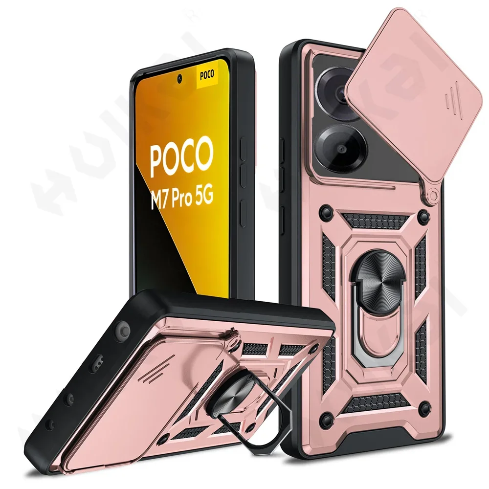 Slide Camera Protector 360° Ring Armor PC Hard Case Cover