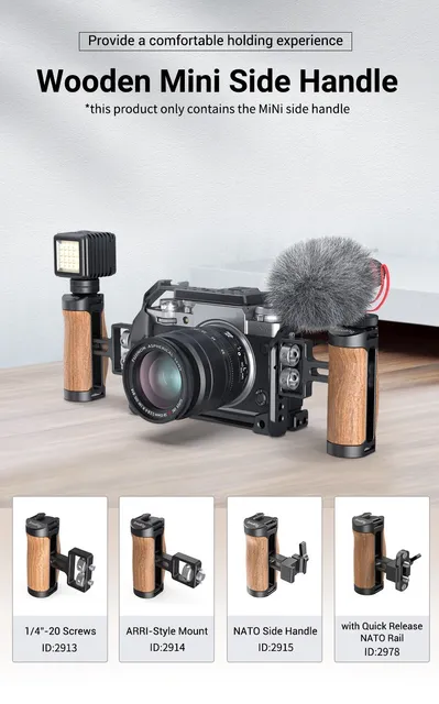 CAMVATE Poignée En Bois Avec Rainure De Montage 6,35 Mm - 20 Pour Appareil Photo Reflex Numérique (droitier