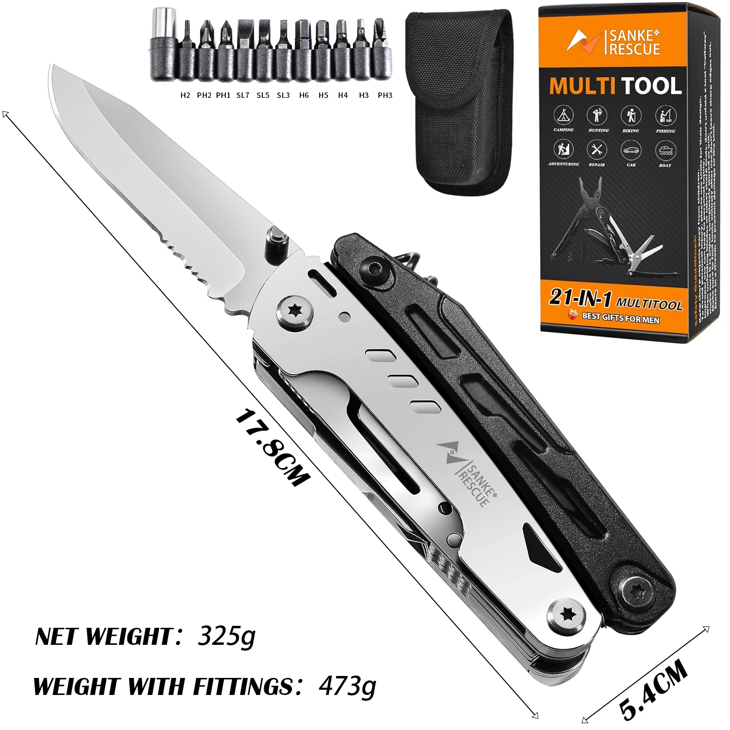 Multitool Pliers Stainless Steel Folding Functional Hand Tools Screwdriver Camping Gears Kit Outdoor Pocket Knife