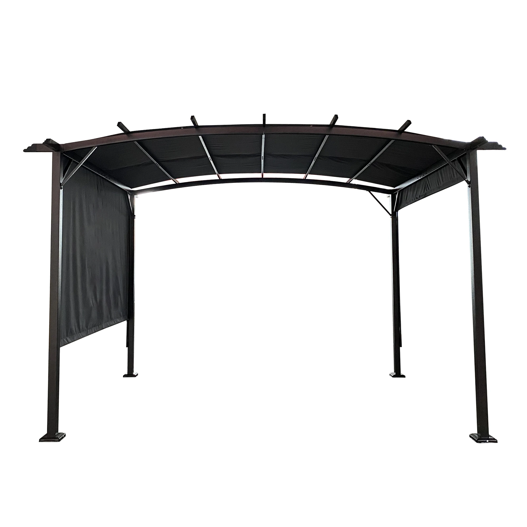 12 x 9 Ft Outdoor Pergola Patio Gazebo,Retractable Shade Canopy,Steel