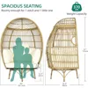 360°Swivel Egg Chair Outdoor,370lbs Capacity Wicker Patio Rotating Basket Chair,All-Weather OversizedEgg LoungerChair for Indoor 2