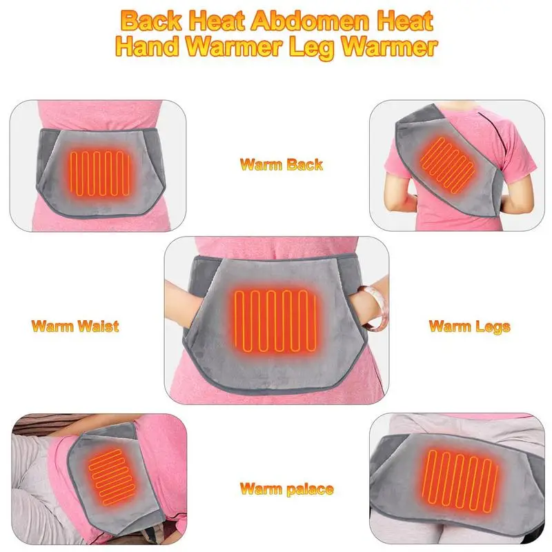 Cinturón de calefacción eléctrica USB, terapia magnética de cintura ajustable para alivio del dolor de pierna Abdominal Lumbar, calambre Menstrual