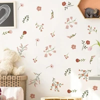 Boho Style Flowers Leaves Watercolor Wall Sticker Nursery Vinyl Wall Art Decals for Living Room Bedroom Kids Room Home Decor 3