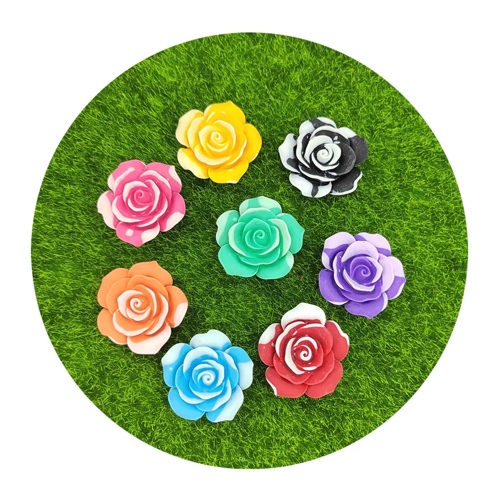 

Cute Mini Luminous Rose Flower Resin Figurine Crafts Flatback Cabochon Ornament Jewelry Making Hairwear For Nail Decor