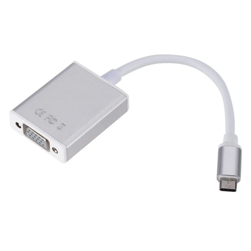 Type-C 3.1 Type C To VGA Adapter Converter Slim Design 10Gbps 24pin Connector Mini Size HD for Tablets/Monitor/Projector/TV