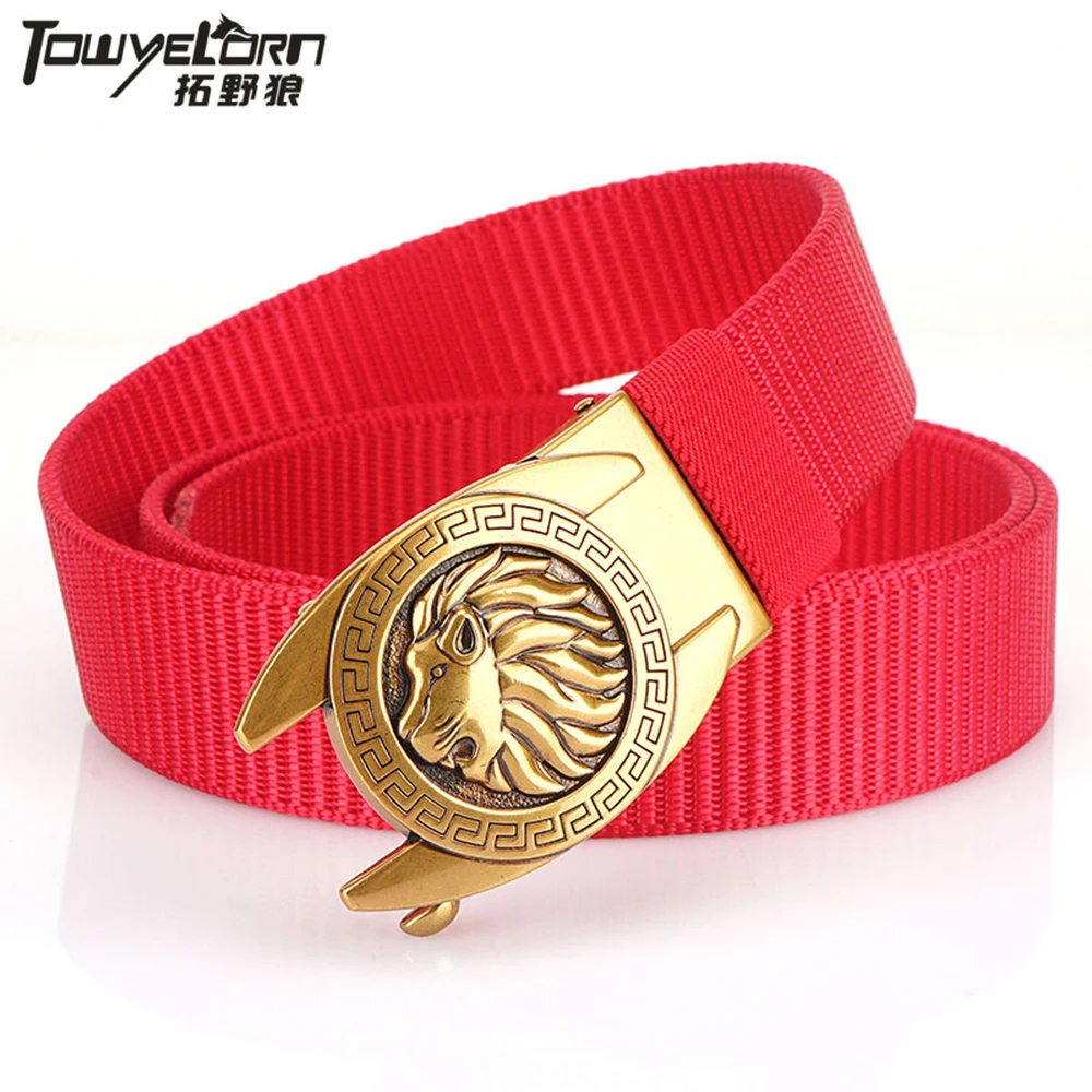 TOWYELORN New Nylon Canvas Belt Outdoor Combat Belt Tactical Belt Men's Casual Belt Designer Belts Men High Quality