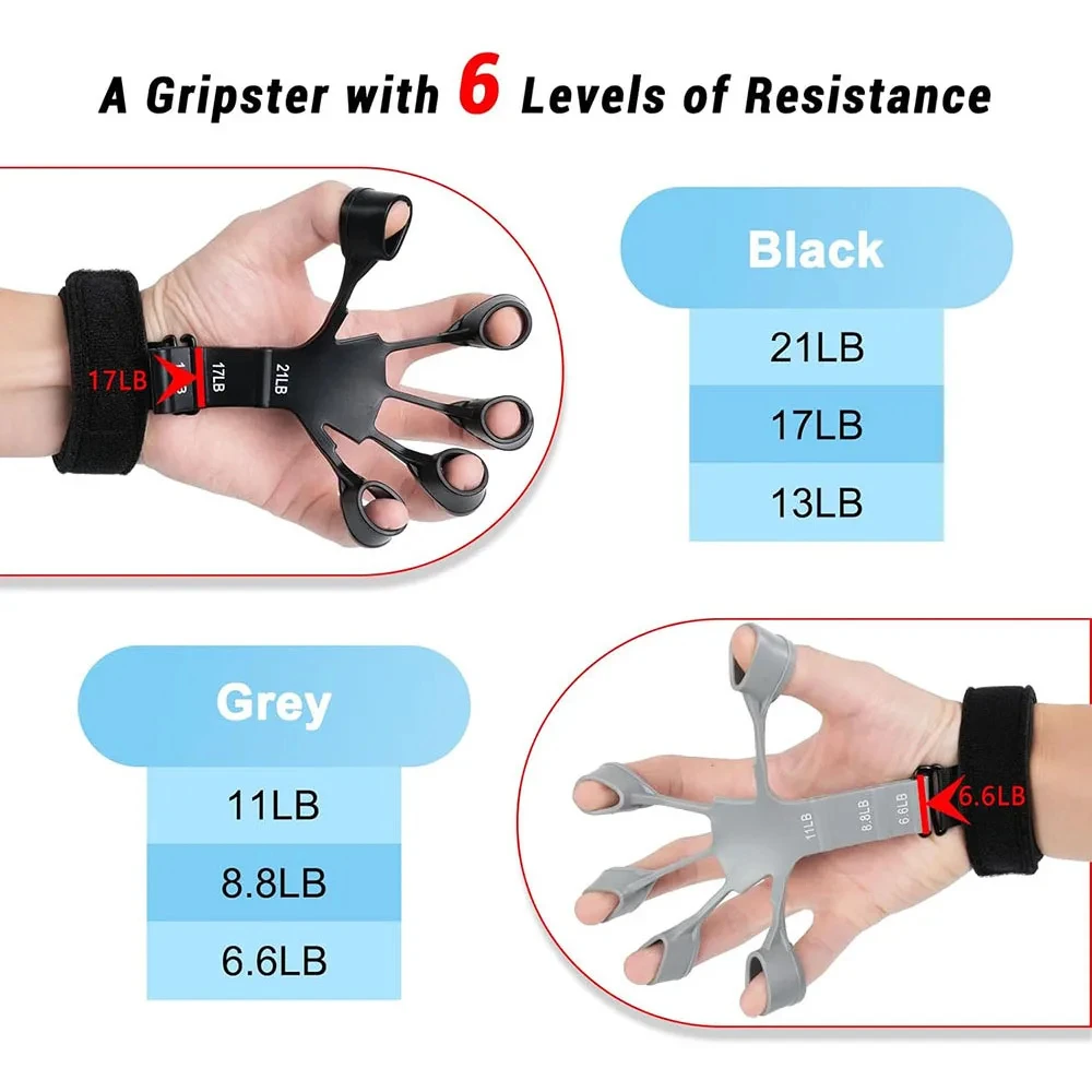 Acheter 6 pièces ensemble entraîneur de poignée de main outil d'entraînement de pince à main comptable dispositif de musculation de poignet de remise en forme réglable presse-main pince d'avant-bras