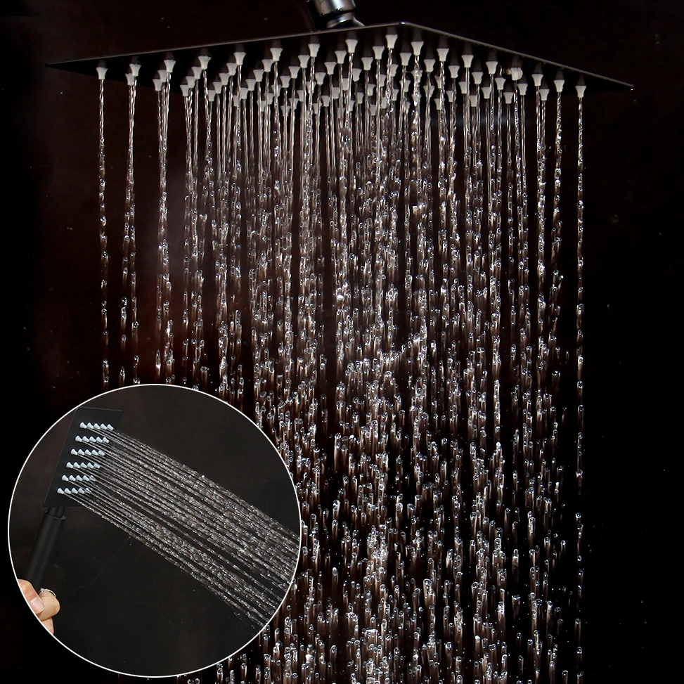 Bathroom Shower Faucet Set Single Lever Bathtub Shower Systerm Shelf Hot Cold Water Mixer
