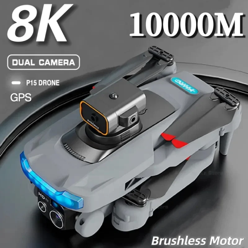 

New P15 Drone Professional 8K Dual CameraGPS 5G Obstacle Avoidance Optical Flow Positioning Brushless Upgraded RC 10000M