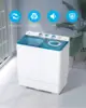 Compact Twin Tub Portable Mini Washing Machine 26lbs Capacity Washer(18lbs)&Spiner(8lbs) Built-in Drain Pump Semi-Automatic 2
