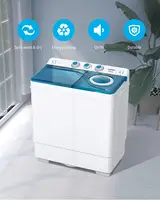 Compact Twin Tub Portable Mini Washing Machine 26lbs Capacity Washer(18lbs)&Spiner(8lbs) Built-in Drain Pump Semi-Automatic 2