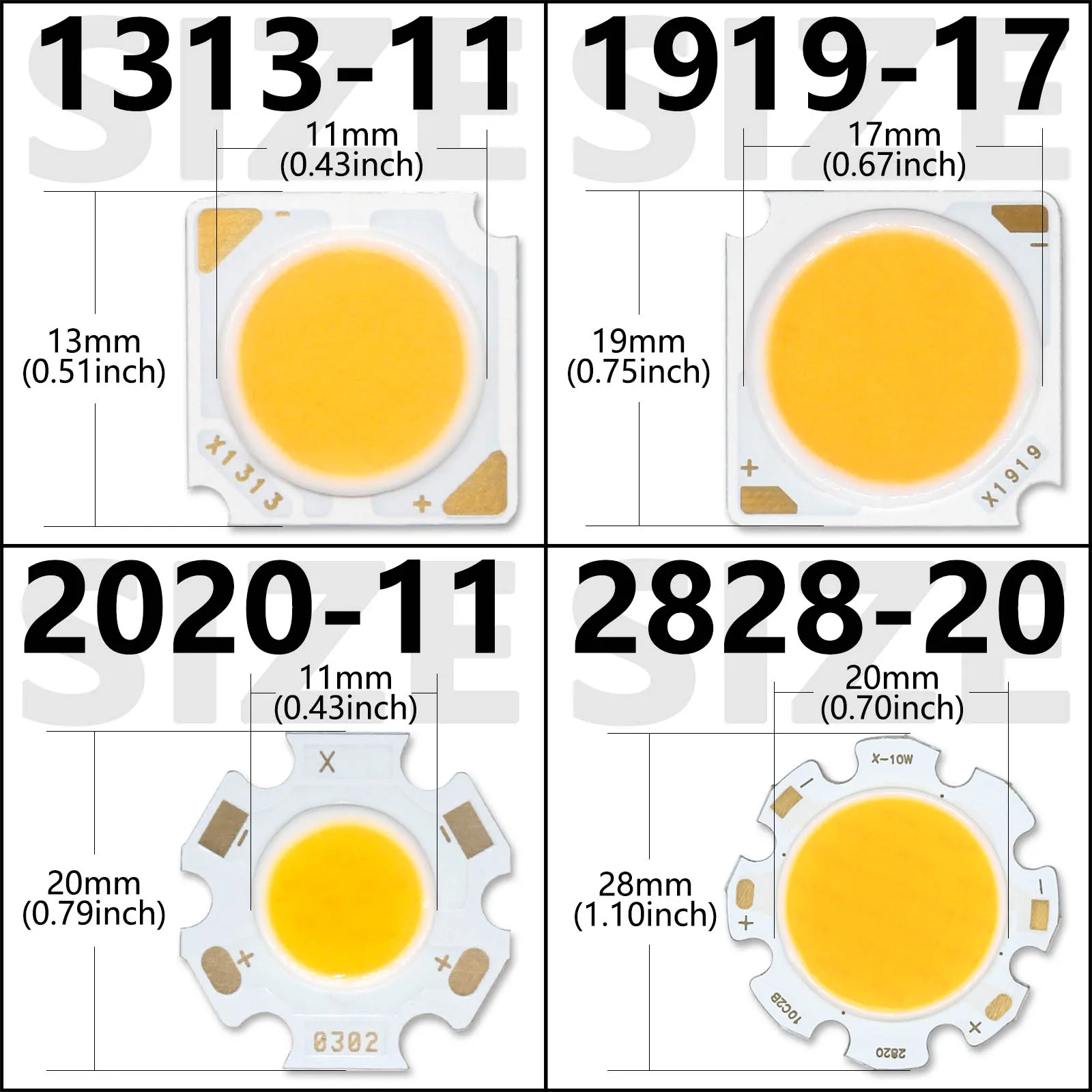 3W 5W 7W 10W 20W 30W 40W LED COB Source Bridgelux Chip 13mm 19mm 20mm 28mm DIY LED Bulb Chip Spotlight Downlight Diode Lamps