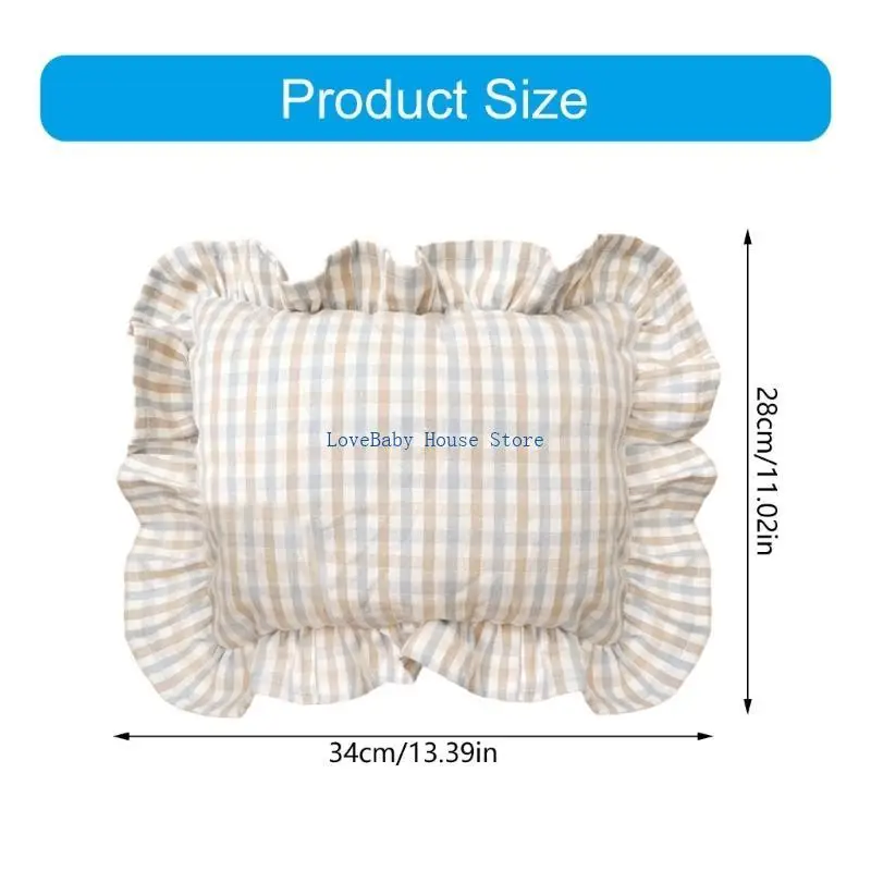 BX0D 편안한 베개 28x34cm 러플 트림 양면 사용 북유럽 스타일