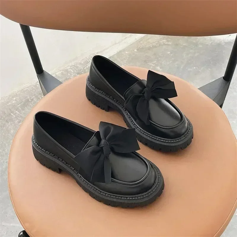 Ladies Shoes 2024 Brand Women's High Heels Classics Daily Pumps Butterfly-knot Women Round Toe Square Heel Slip on Shoes Women 6