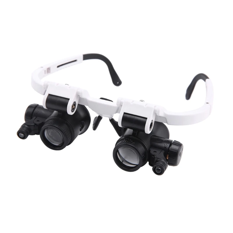 

K1KA Glasses Magnifier 8X15x23x Head-Wearing Glass with LED Light Headband